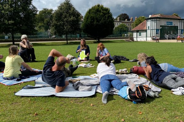 People meeting in a park