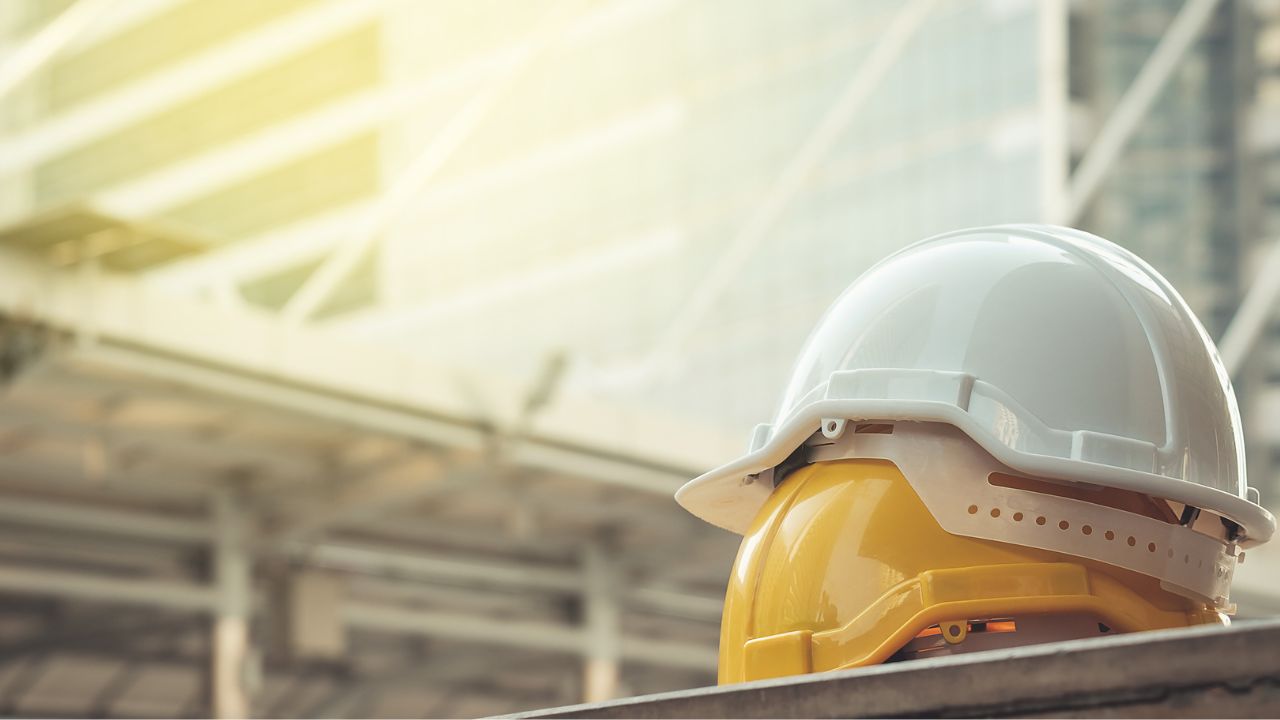 PPE gear laid on construction site